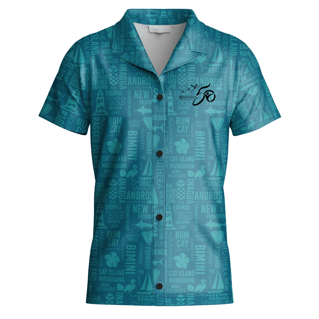 トップス 50s ~ NASSAU BAHAMAS Printed Shirts 1950'S〜 NASSAU IN THE BAHAMAS PRINTED COTTON LEISURE SHIRT